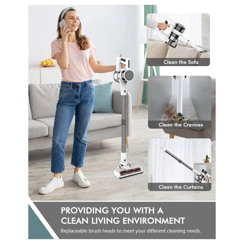 Aspirateur à main Teendow P11Pro - 250W 126000Pa Batterie  2200mAh Autonomie 30min 2.65kg Parfait Voiture - Blanc