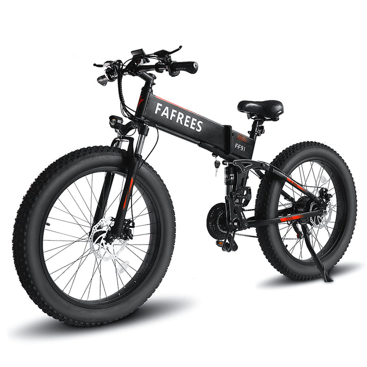 Electric Bike Fafrees FF91 26" Fat Bike Foldable E-Mountain Bike 1000W 10Ah Battery Max Speed 25km/h