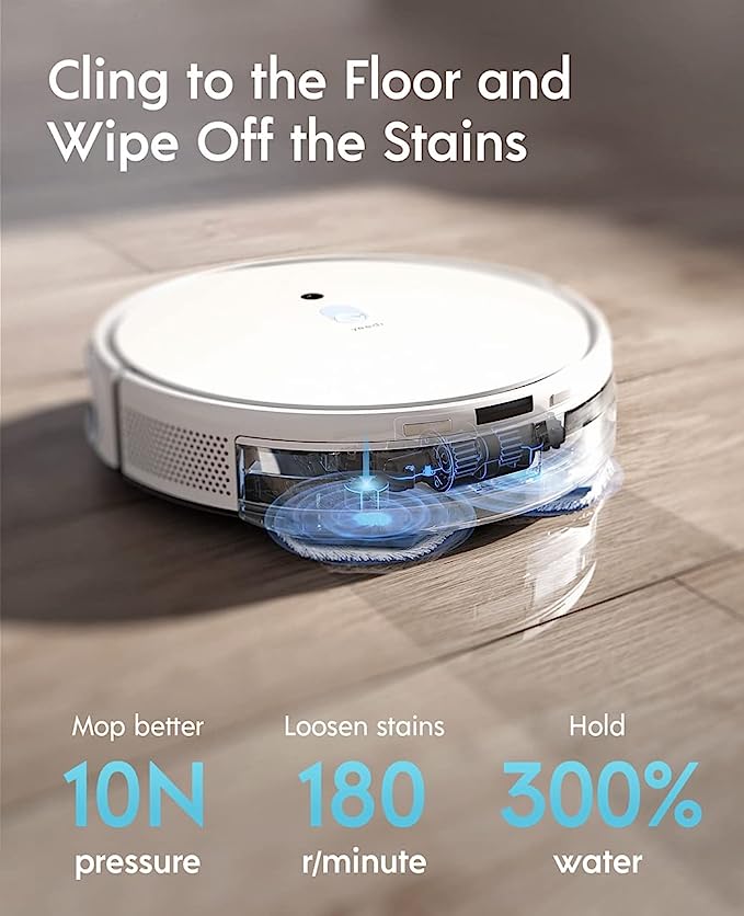 YEEDI Mop Station : Robot Aspirateur avec Puissance d'Aspiration de 2500Pa | Autonomie 200 min