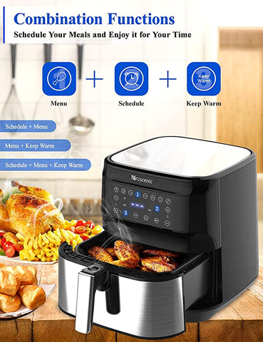 Proscenic T21 Friteuse à air,Friteuse sans huile, 5,5L AirFryer, écran LED tactile, Commande intelligente par APP&Alexa, 8 Programmes prédéfinis