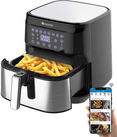 Proscenic T21 Friteuse à air,Friteuse sans huile, 5,5L AirFryer, écran LED tactile, Commande intelligente par APP&Alexa, 8 Programmes prédéfinis