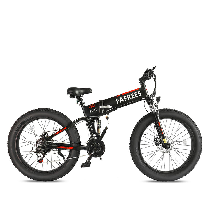Electric Bike Fafrees FF91 26" Fat Bike Foldable E-Mountain Bike 1000W 10Ah Battery Max Speed 25km/h