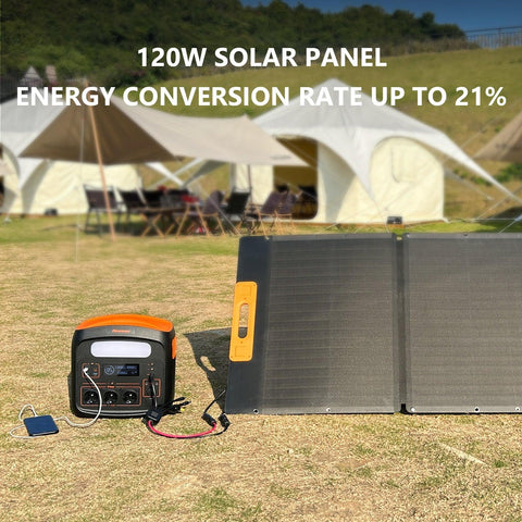 Newsmy 120W Portable Solar Panel 6-in-1 adapter IP65 for Portable Power Station