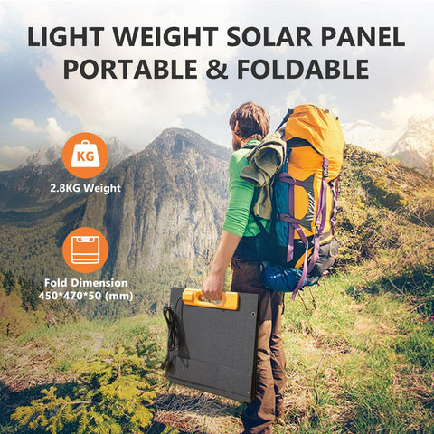 Newsmy 120W Portable Solar Panel 6-in-1 adapter IP65 for Portable Power Station