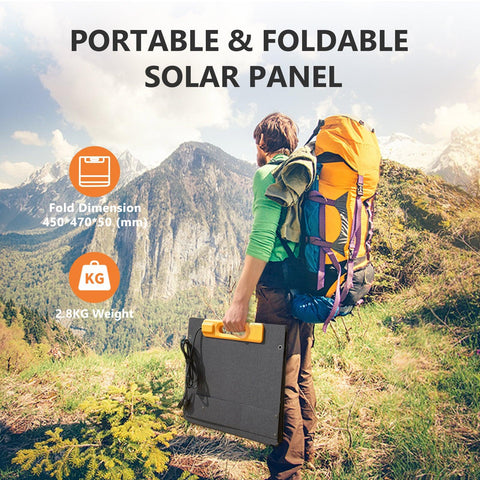 Newsmy 120W Portable Solar Panel 6-in-1 adapter IP65 for Portable Power Station
