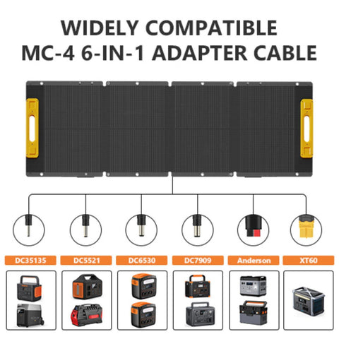 Newsmy 120W Portable Solar Panel 6-in-1 adapter IP65 for Portable Power Station